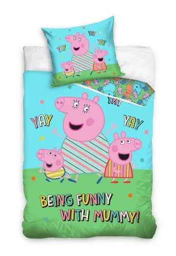 Peppa malac Funny ágyneműhuzat 140×200cm, 60x70 cm
