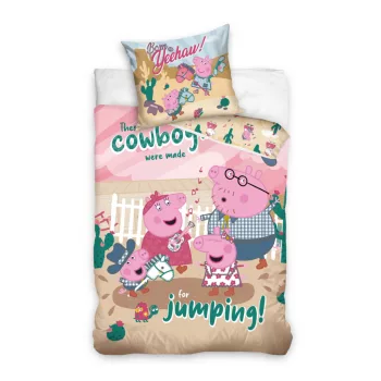 Peppa malac Cowboy ágyneműhuzat 140×200cm, 70×90 cm