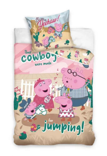 Peppa malac Cowboy ágyneműhuzat 140×200cm, 70×90 cm