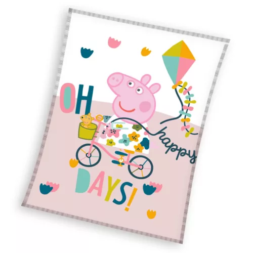 Peppa malac Happy Days coral fleece polár takaró 130x170cm