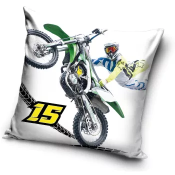 Motokrossz White 15 párnahuzat 40x40 cm