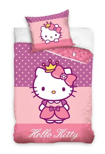 Hello Kitty Crown ágyneműhuzat 140×200cm, 70x90 cm