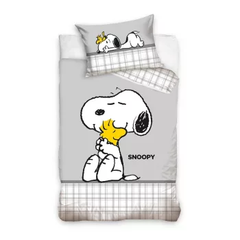   Snoopy & Woodstock gyerek, ovis ágyneműhuzat 100x135 cm, 40x60 cm
