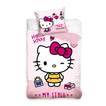 Hello Kitty Style ágyneműhuzat 140×200cm, 70x90 cm