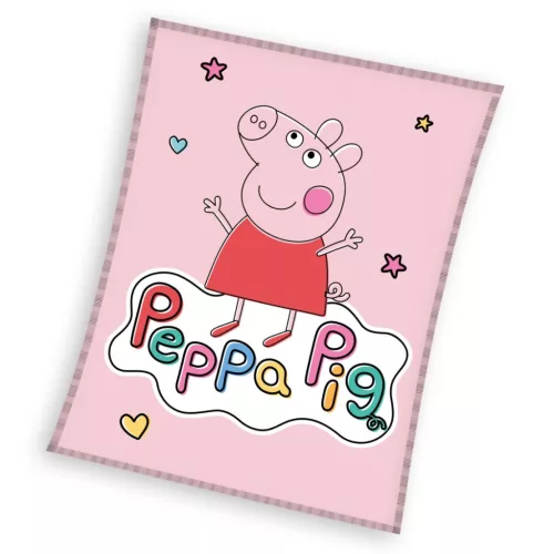 Peppa malac Happy coral fleece polár takaró 110x140cm