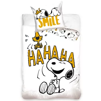 Snoopy Smile ágyneműhuzat 140×200cm, 70x90 cm