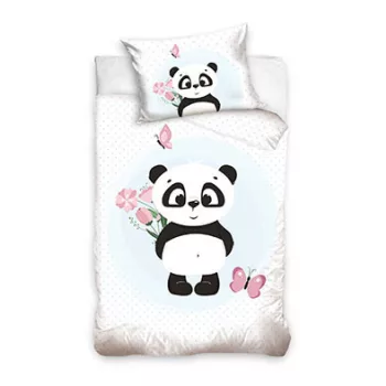   Panda Blossom gyerek, ovis ágyneműhuzat 100x135 cm, 40x60 cm
