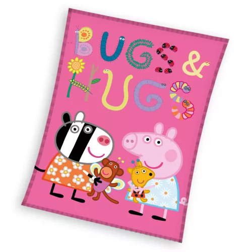 Peppa malac Bugs&Hugs coral fleece polár takaró 110x140cm