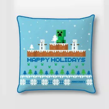   Minecraft Happy Holidays Karácsonyi párnahuzat 40x40 cm Velúr