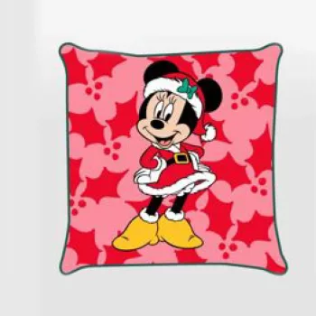 Disney Minnie Holly Karácsonyi párnahuzat 40x40 cm Velúr