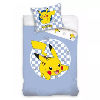 Pokémon Checkered ágyneműhuzat 140×200cm, 70×90 cm