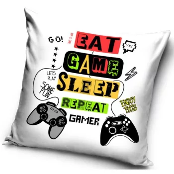 Gamer Repeat párna, díszpárna 40 x 40 cm
