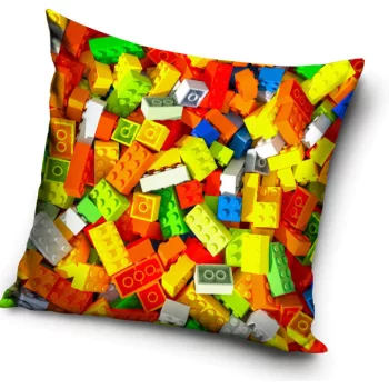 Lego mintázatú Bricks párna, díszpárna 40x40 cm
