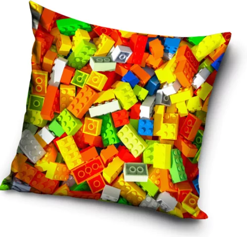 Lego mintázatú Bricks párna, díszpárna 40x40 cm