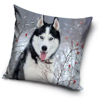 Kutyás Husky párna, díszpárna 40x40 cm