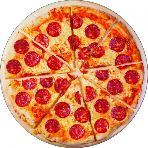 Pizza Salami formapárna, díszpárna 38x38 cm