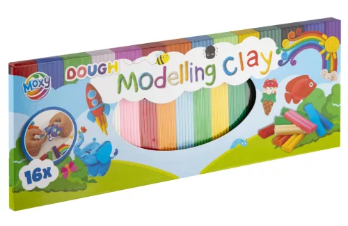 Színes Moxy modellező gyurma 16 db-os