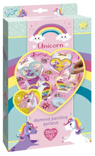 Unikornis Heart gyémántszemes girland szett 4 db-os