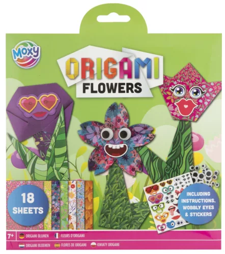 Színes Flowers origami virágok kiegészítőkkel