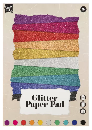 Színes Craft csillámos karton papír A4 10 szín