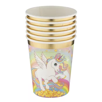 Unikornis Rainbow papír pohár 6 db-os 250 ml