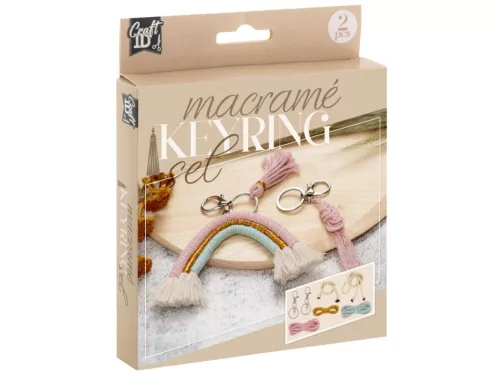 Makramé Rainbow kulcstartó készítő kreatív szett 2 db-os