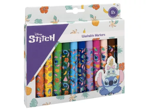 Disney Lilo és Stitch, A csillagkutya Fruits kimosható textil filctoll 12 db-os