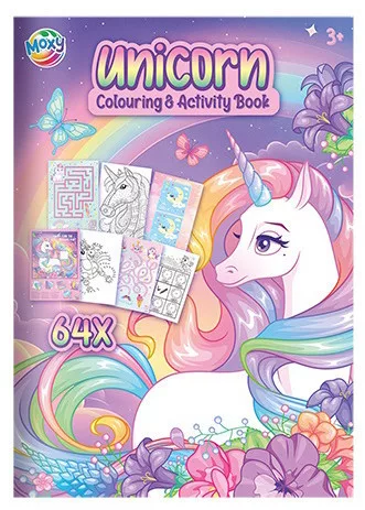 Unikornis Pastel Rainbow színező és activity szett 64 oldalas