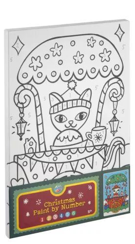 Karácsonyi Festive Cat számos kifestő szett A4