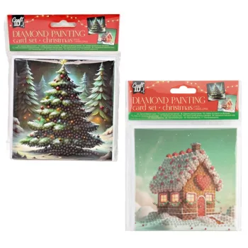  Karácsonyi Tree&House gyémántszemes 2 db-os kártya szett borítékkal