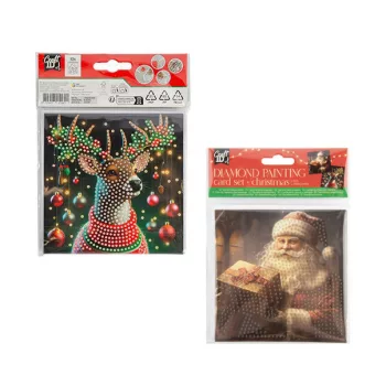   Karácsonyi Santa gyémántszemes 2 db-os kártya szett borítékkal