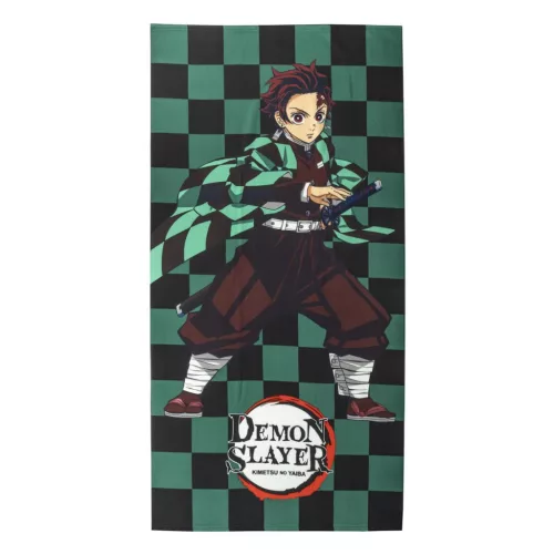 Demon Slayer Green fürdőlepedő, strand törölköző 70x140cm (Fast Dry)