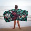 Demon Slayer Green fürdőlepedő, strand törölköző 70x140cm (Fast Dry)