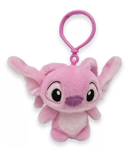 Disney Lilo és Stitch, A csillagkutya Pink 3D plüss figura akasztóval, táskadísz 12 cm
