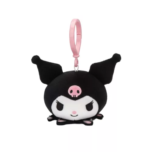 Hello Kitty Kuromi Head 3D plüss figura akasztóval, táskadísz 11 cm