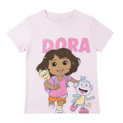 Dóra, a felfedező Let's Go gyerek rövid póló, felső 3 - 6 év / 98 - 116 cm