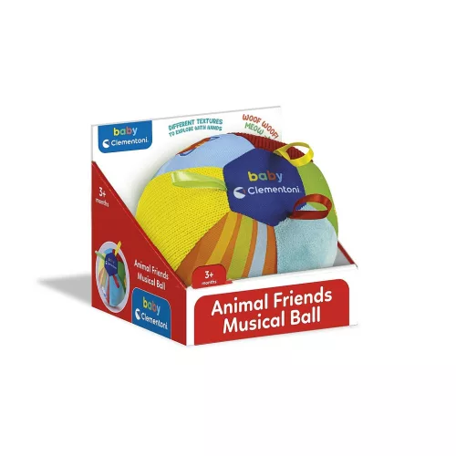 Színes Animal Friends zenélő labda Clementoni