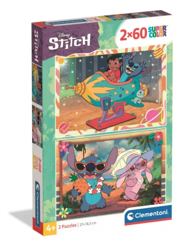 Disney Lilo és Stitch, A csillagkutya Galactic Vacation 2x60 db-os puzzle Clementoni