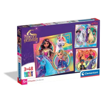 Unikornis Akadémia Riders 3x48 db-os puzzle Clementoni
