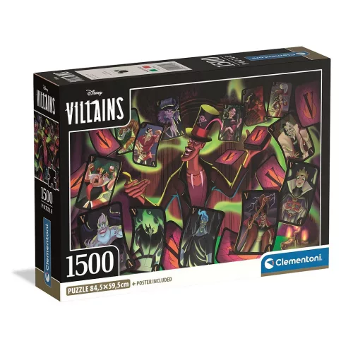 Disney Gonoszok Cards 1500 db-os Compact puzzle Clementoni