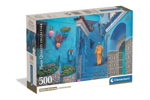 Marokkó Blue Street of Chefchaouen 500 db-os puzzle Clementoni