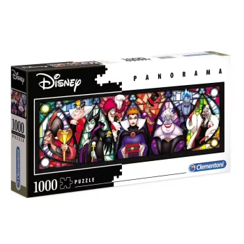   Disney Gonoszok Stained Glass Evil 1000 db-os panoráma puzzle Clementoni