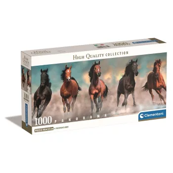 Lovas Brown Horses 1000 db-os panoráma puzzle Clementoni