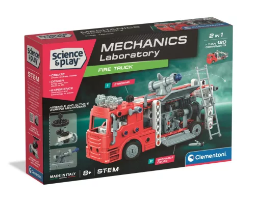 Tűzoltóautó Mechanics 2 az 1-ben építőjáték Clementoni