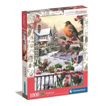 Karácsonyi Robin and Holly 1000 db-os puzzle Clementoni