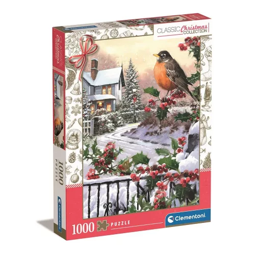 Karácsonyi Robin and Holly 1000 db-os puzzle Clementoni