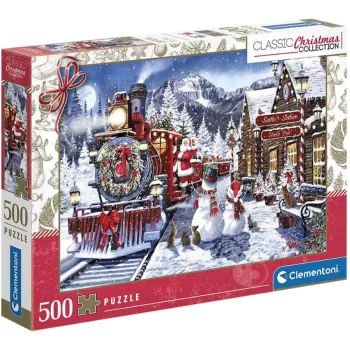 Karácsonyi Train Station 500 db-os puzzle Clementoni