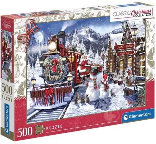 Karácsonyi Train Station 500 db-os puzzle Clementoni