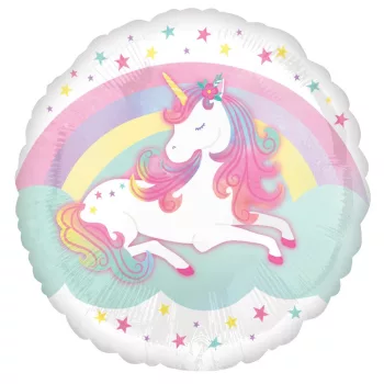 Unikornis Rainbow Star fólia lufi 43 cm
