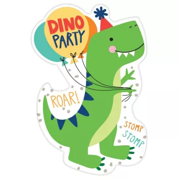 Dinoszaurusz Dino-Mite Party Meghívó 8 db-os